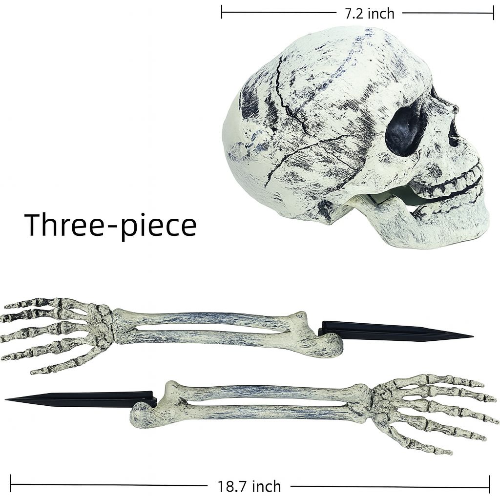 Halloween Skeleton Stakes – Realistic Skull & Arms Decor
