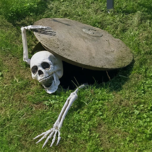 Halloween Skeleton Stakes – Realistic Skull & Arms Decor