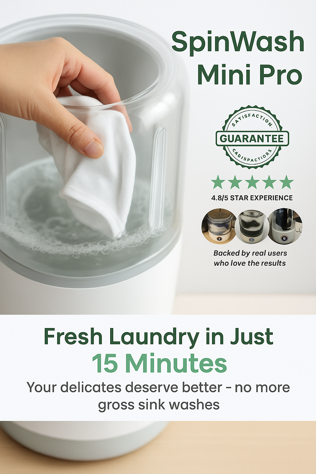 Portable Mini Washing Machine – Compact Laundry Washer for Dorms, Travel, Camping & Apartments