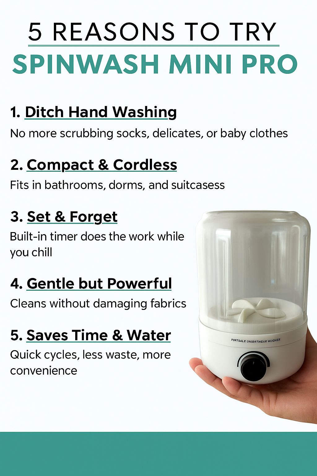 Portable Mini Washing Machine – Compact Laundry Washer for Dorms, Travel, Camping & Apartments