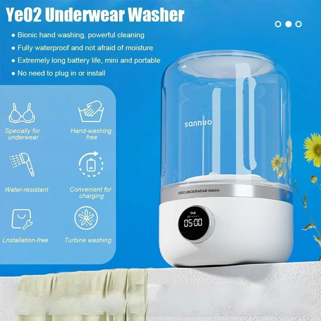 Portable Mini Washing Machine – Compact Laundry Washer for Dorms, Travel, Camping & Apartments