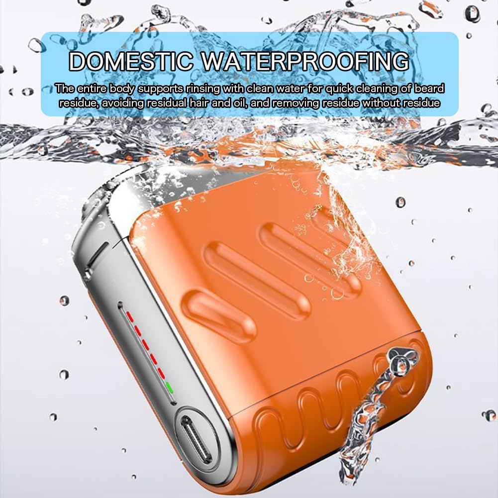 2025 Portable Rotary Dual Ring Electric Shaver – USB Rechargeable Travel Grooming Razor for Men