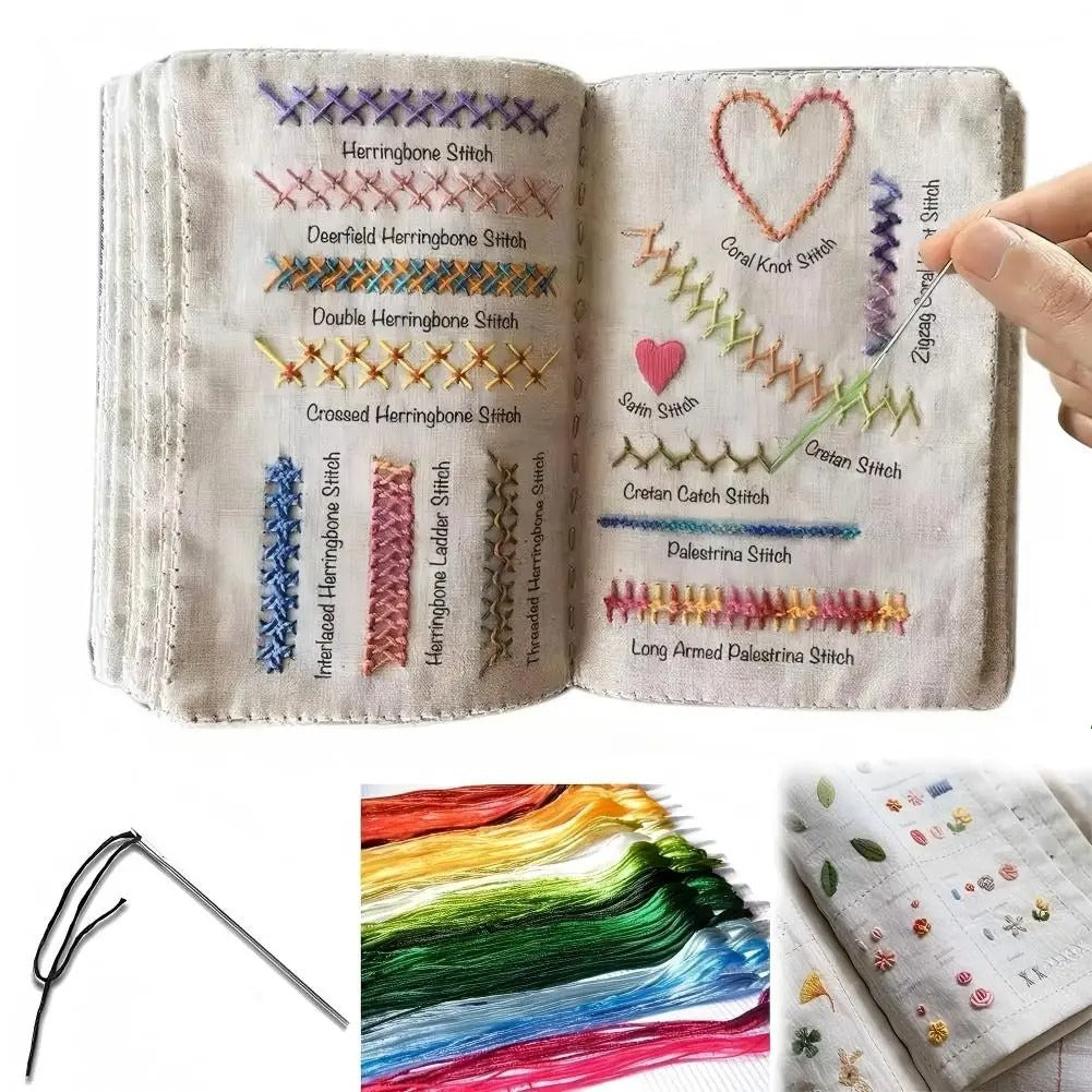 Beginner Creative Sewing Book – Handmade Embroidery Stitch Practice Guide