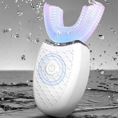 360° U-Type Sonic Electric Toothbrush – Intelligent Silicone Head, Automatic, USB Rechargeable, Waterproof