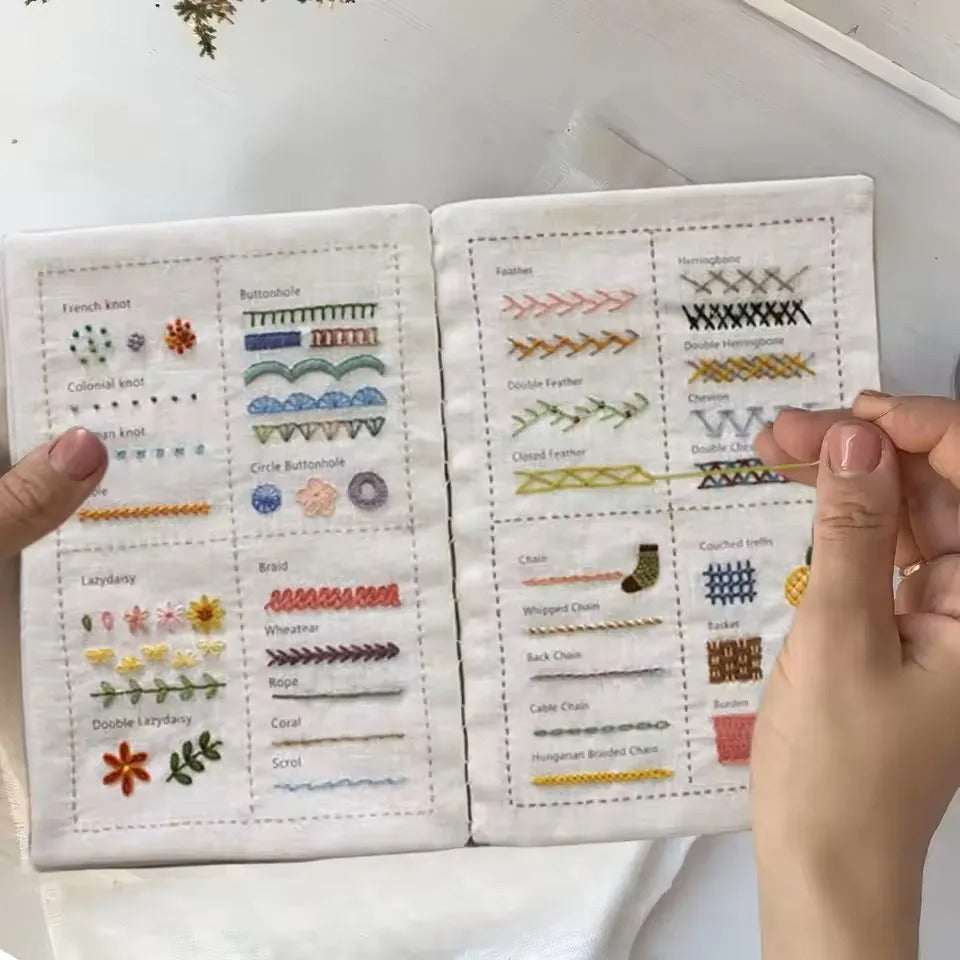 Beginner Creative Sewing Book – Handmade Embroidery Stitch Practice Guide
