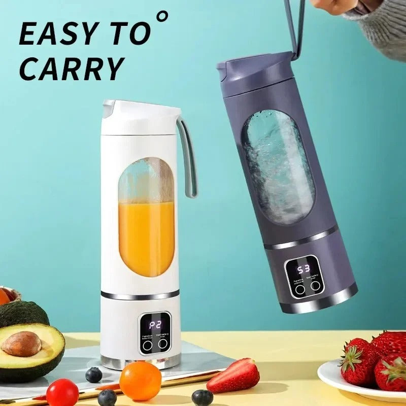 10-Blade Portable Fruit Juicer Cup – 450ml USB Rechargeable Blender with 3 Speeds & Ice Crusher for Smoothies & Shakes