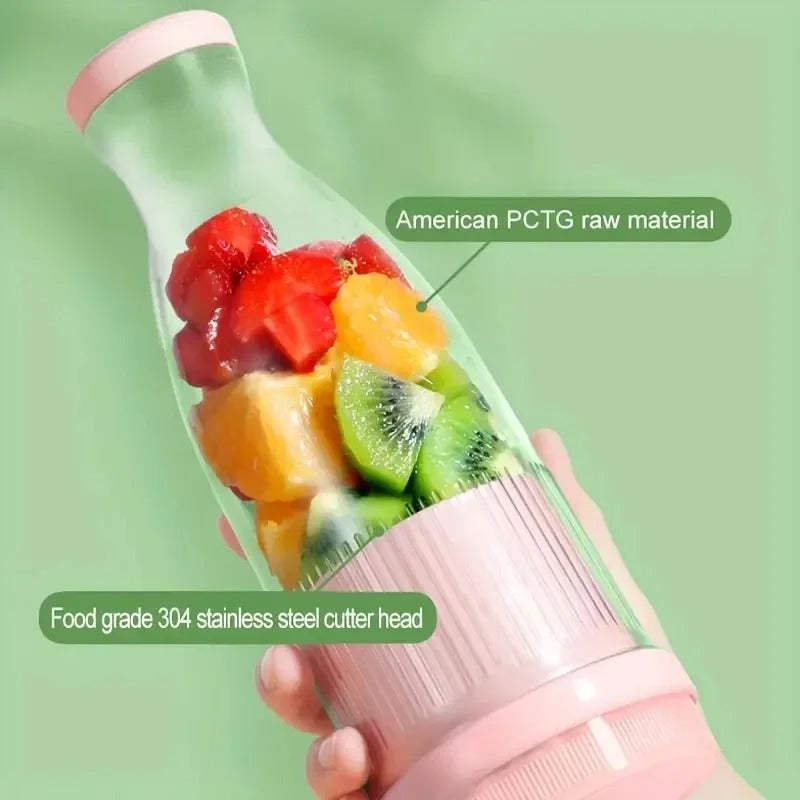 Portable Electric Juicer Cup – 6 Blades USB Rechargeable Blender for Smoothies, Milkshakes & Fresh Fruit Juice